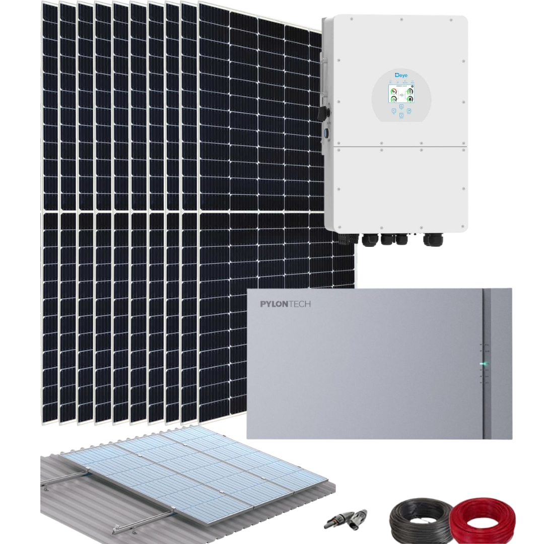 Kit para Instalación Paneles Solares para Casa con Inversor Deye Trifásico 6000W