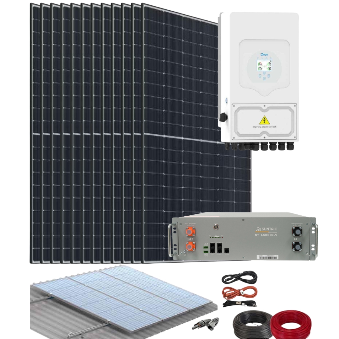 Kit Solar Híbrido Deye 6kW con Batería Litio Suntaic 5kWh