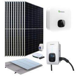 Kit Solar Carga Coche Eléctrico 7kW Monofásico 6000W Growatt