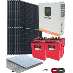 Kit Solar Instalación Placas Solares Aislada 3500W 24V 17500Whdia