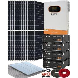 Kit Solar Aislada para Instalación Placas Solares en Vivienda Permanente 5500W 48V con 4 baterías de litio