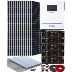 Kit de Placas Solares Fotovoltaica Aislada 11kW con 25kwh Litio y 50kwhdia