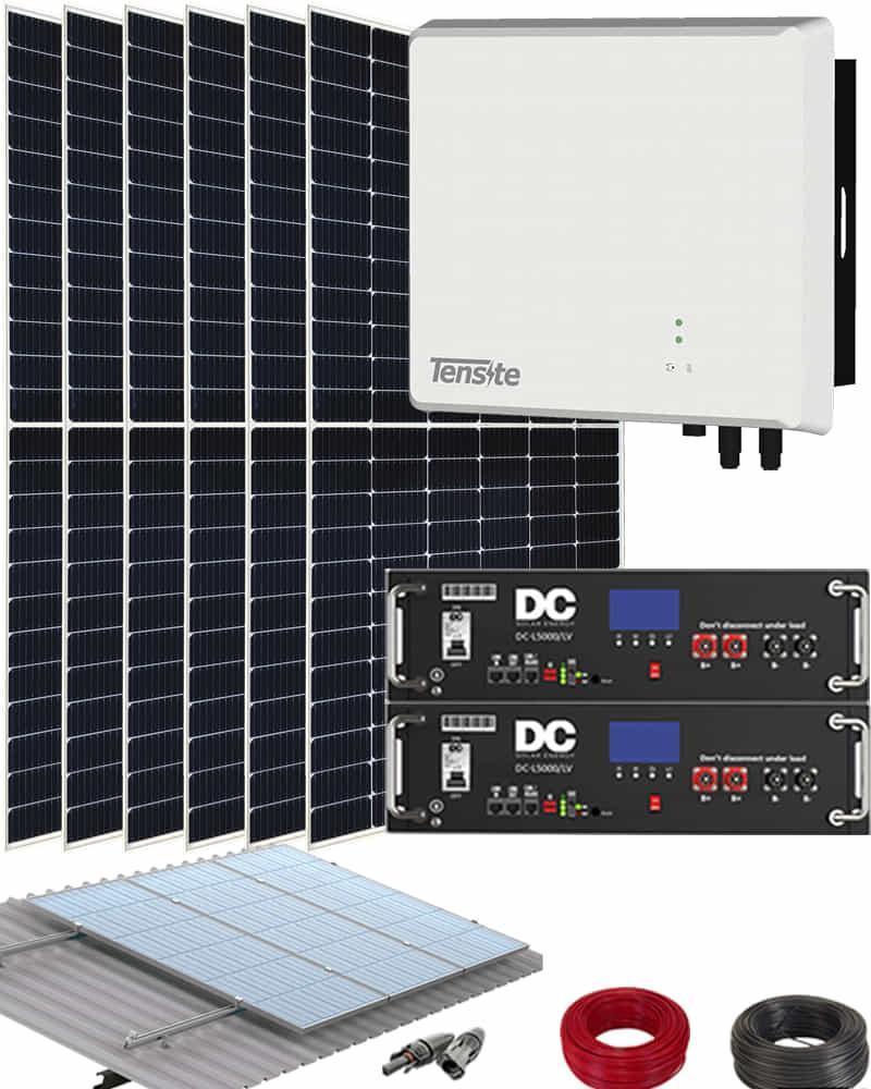Kit Solar con Inversor Híbrido Tensite 3kW 11000kWhaño