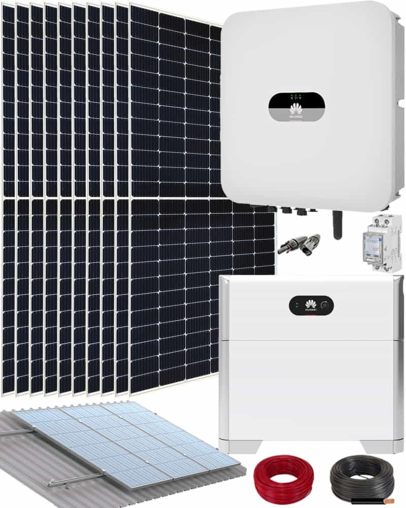 Kit Instalación Placas Solares Autoconsumo 5000W con batería Huawei Luna