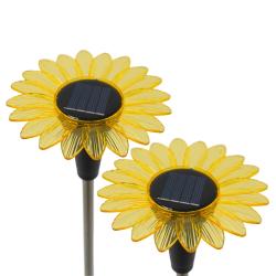 Pack 2uds Luces solares jardín forma de flor 3lm