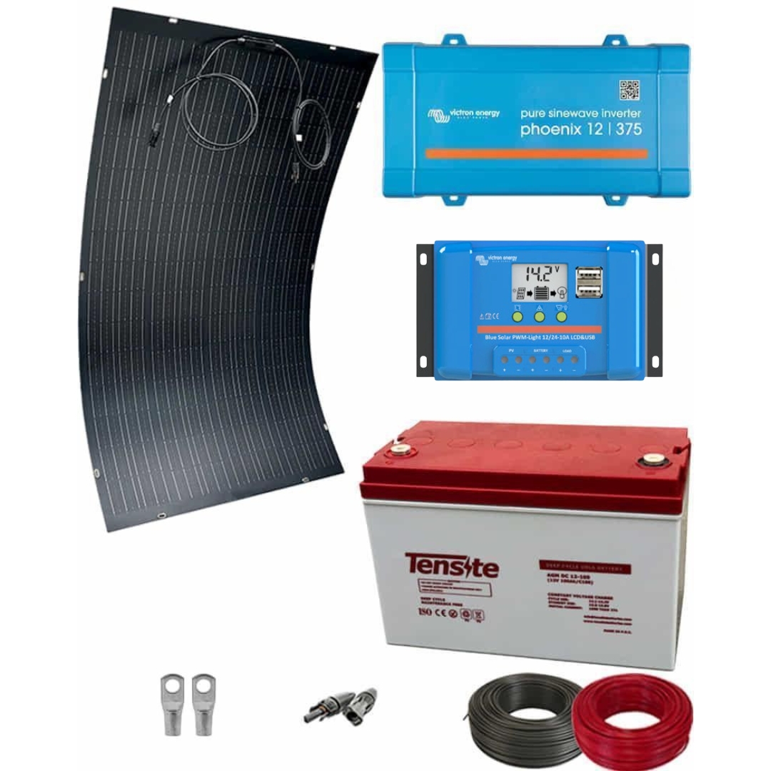 Kit Panel Solar 300W 12V 1000Whdia con batería AGM