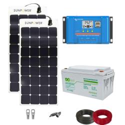 Kit con Paneles Solares Autoinstalables 200W y Batería 100Ah