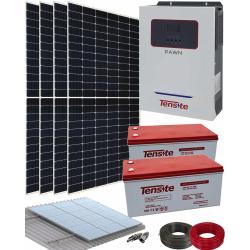 Kit Solar Instalación Placas Solares Aislada con baterías de Gel 3600W 24V 8000Whdia