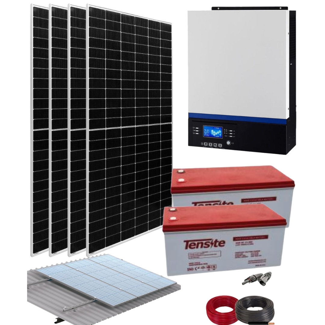 Kit Solar Instalación Placas Solares Aislada con baterías de Gel 3600W 24V 8000Whdia
