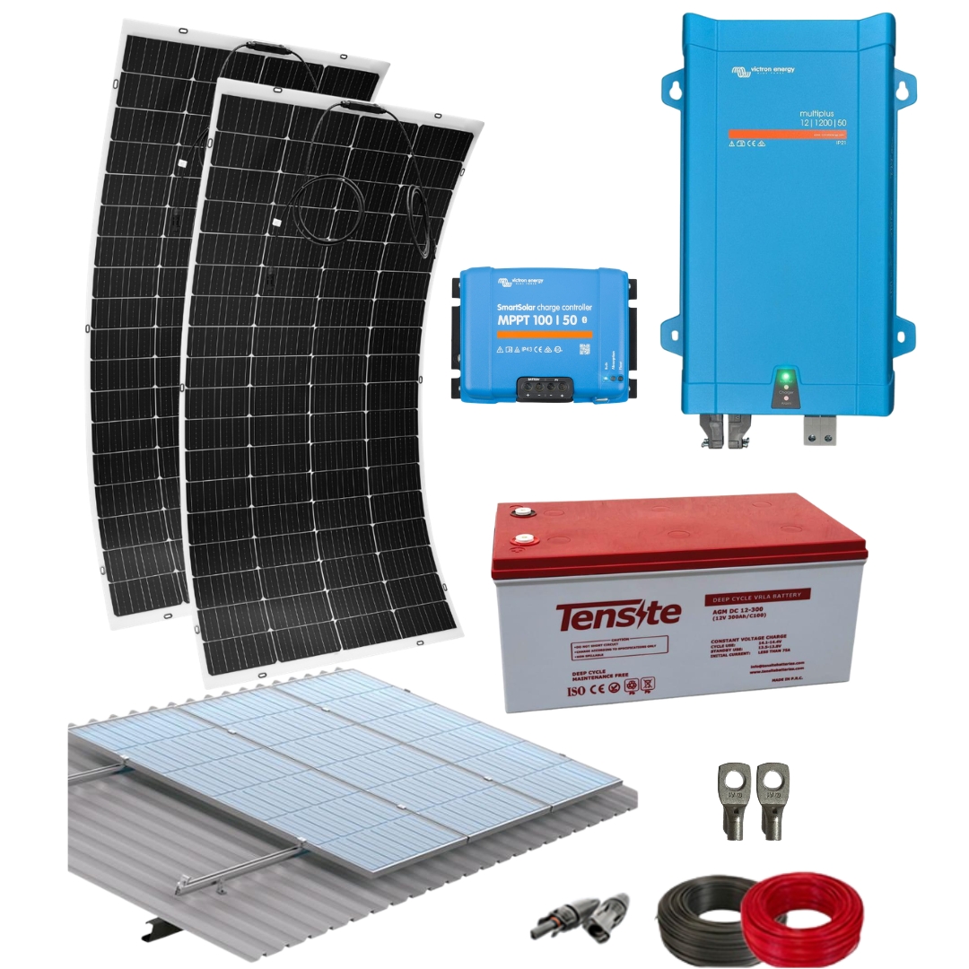 Kit Panel Solar 400W 12V 1000Whdia con Batería de Gel