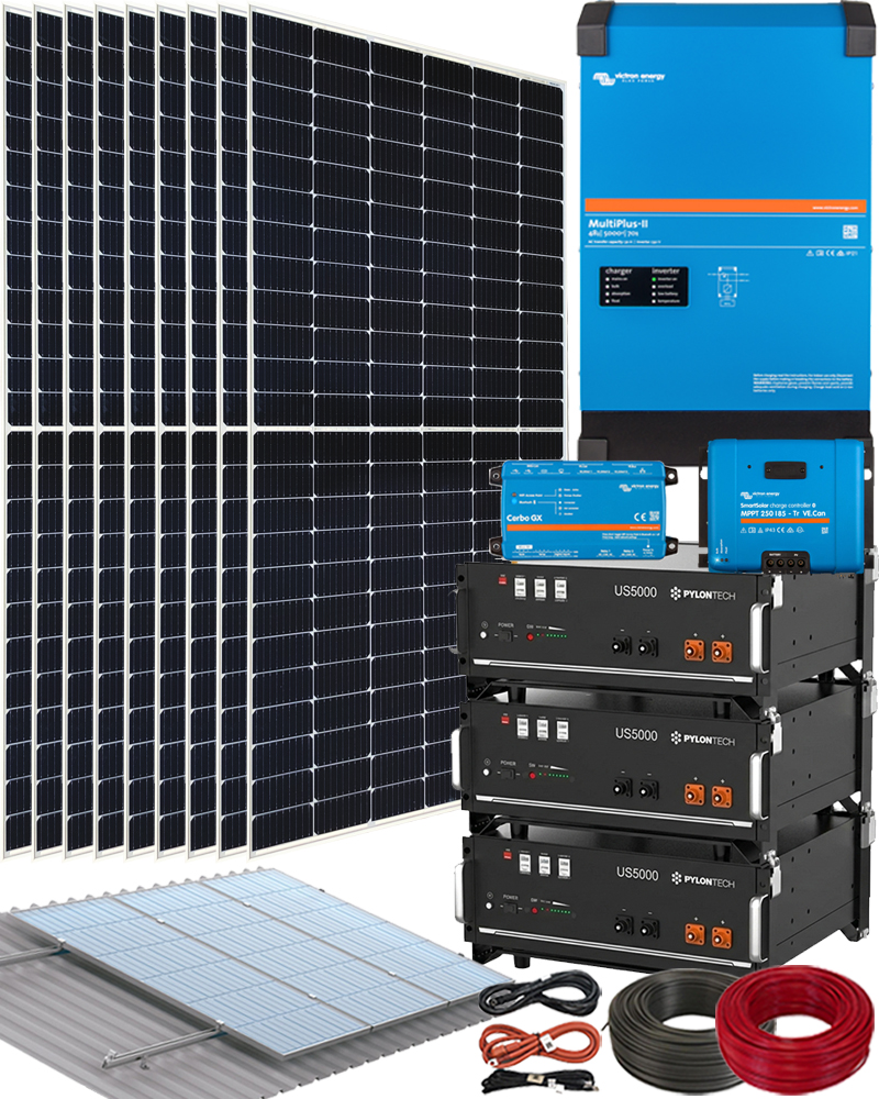 Kit Solar Aislada Victron 5000W 48V 25000Whdia
