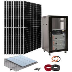 Kit Solar Vivienda Aislada 5500W 48V con baterías de litio 15kWh y rack