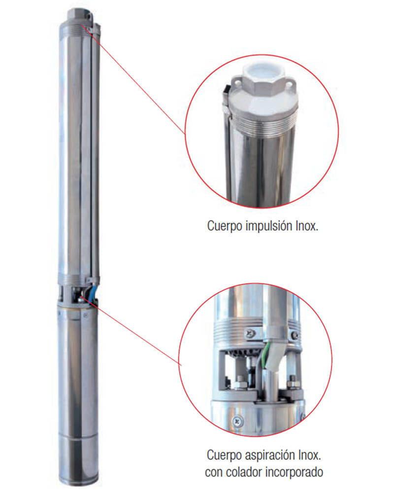 Bomba de Agua Sumergible Para Pozo 0,5CV 0,37kW Monofásica 230V IDEAL SJI-6
