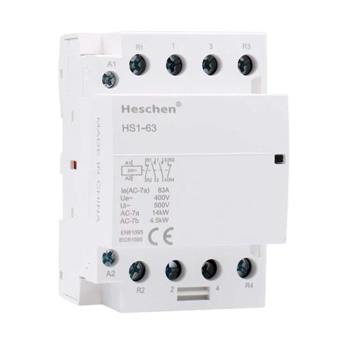 Contacteur Modulaire HS1-63 2P 1NO 1NC – 63A 220/240V Bobine – Rail DIN 35 Mm – Installation Domestique Fiable