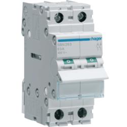 Conmutador Modular Monofásico HAGER 63A 2Polos SBN263