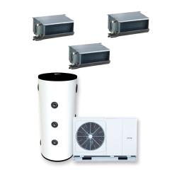 Kit Aerotermia con Fancoils Conductos 8kW Aquaris con depósito 80L