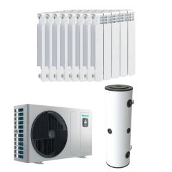 Kit Aerotermia con Radiadores de Agua 12kW con DI 50L para vivienda 150m2