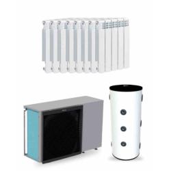 Kit Aerotermia con Radiadores de Agua 12,5kW Daikin con DI 100L para vivienda 130m2