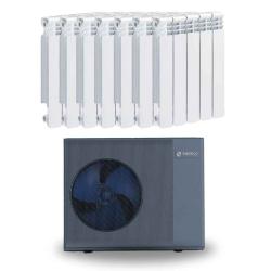 Kit Aerotermia Alta Temperatura con Radiadores 10kW Suneco para 130m2 y material de instalación