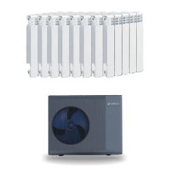 Kit Aerotermia Alta Temperatura 14kW Suneco con Radiadores para 200m2 y material de instalación