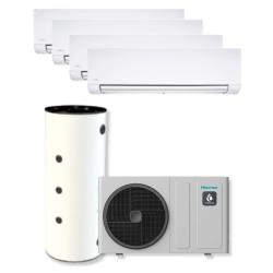 Kit Aerotermia con fancoils 14kW Hisense Hi-Therma con depósito 200L para 120m2