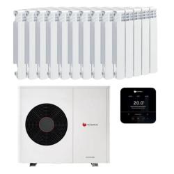 Kit Aerotermia con Radiadores de Agua 14kW Saunier Duval para 150m2
