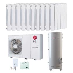 Kit Aerotermia con Radiadores 16kW R32 LG Therma con ACS 300L para 200m2