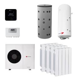 Kit Aerotermia con Radiadores Saunier Duval Genia Air Max 12 Inalámbrico 14kW R290 para 180m2