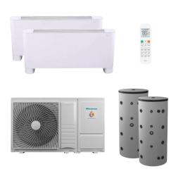 Kit Aerotermia con Fancoils Hisense Bibloc Mural Hi-Therma 4,4kW R32 para 80m2