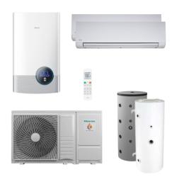 Kit Aerotermia con Fancoils Hisense Bibloc Mural Hi-Therma 8kW R32 para 120m2