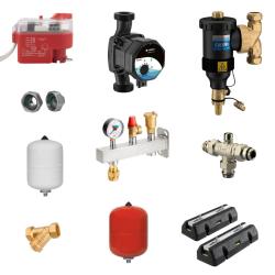 Kit Material Instalación Bombas de Calor Aerotermia 14 / 16kW Domusa con depósito para ACS y calefacción