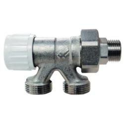 Válvula de radiador monotubo escuadra Waft racor 1/2"x3/4" eurocono simple reglaje niquelado