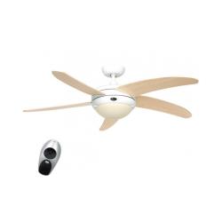 Ventilador de Techo con Luz 68W Elica Arce y Blanco