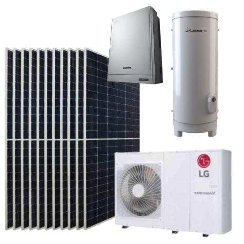 Kit Placas Solares 10kW y Bomba Calor LG 12kW con ACS 500L