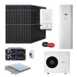 Kit Aerotermia con Placas Solares Deye 8kW con bomba de calor Genia Air Max 4 Cableado 5,6kW y baterías de litio 10kWh
