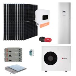 Kit Aerotermia con Placas Solares Suntaic 6kW con bomba de calor Genia Air Max 6 Cableado 7,8kW y baterías de litio 15kWh