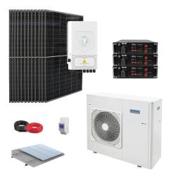 Kit Aerotermia con Placas Solares Deye 6kW con bomba de calor Domusa Monobloc 6kW y baterías de litio 15kWh