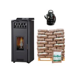 Kit Estufa de Pellets 11,1 kW Mariachiara con 1040 kg pellet y aspiradora