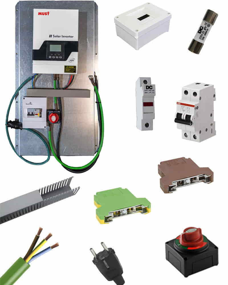 Inversor Cargador Must Solar 1000W 12V premontado con protecciones