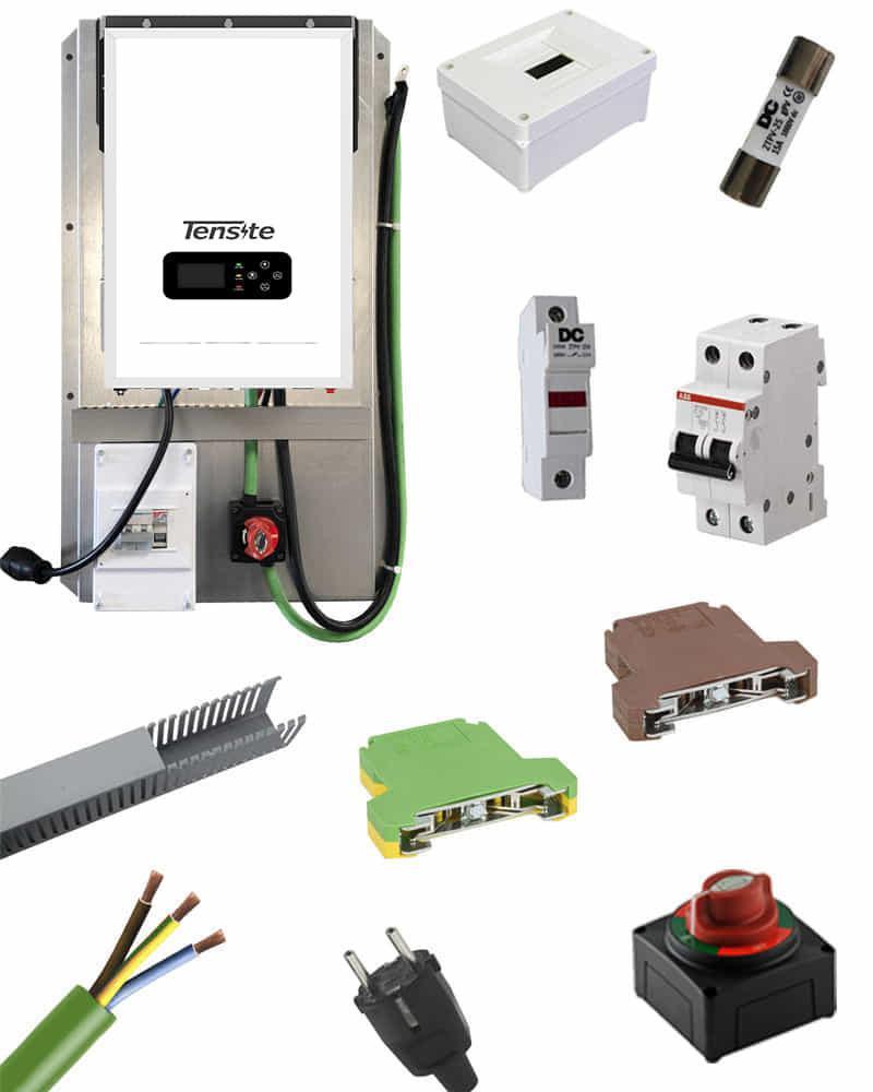 Inversor Cargador 3000W 24V MPPT Tensite premontado con protecciones