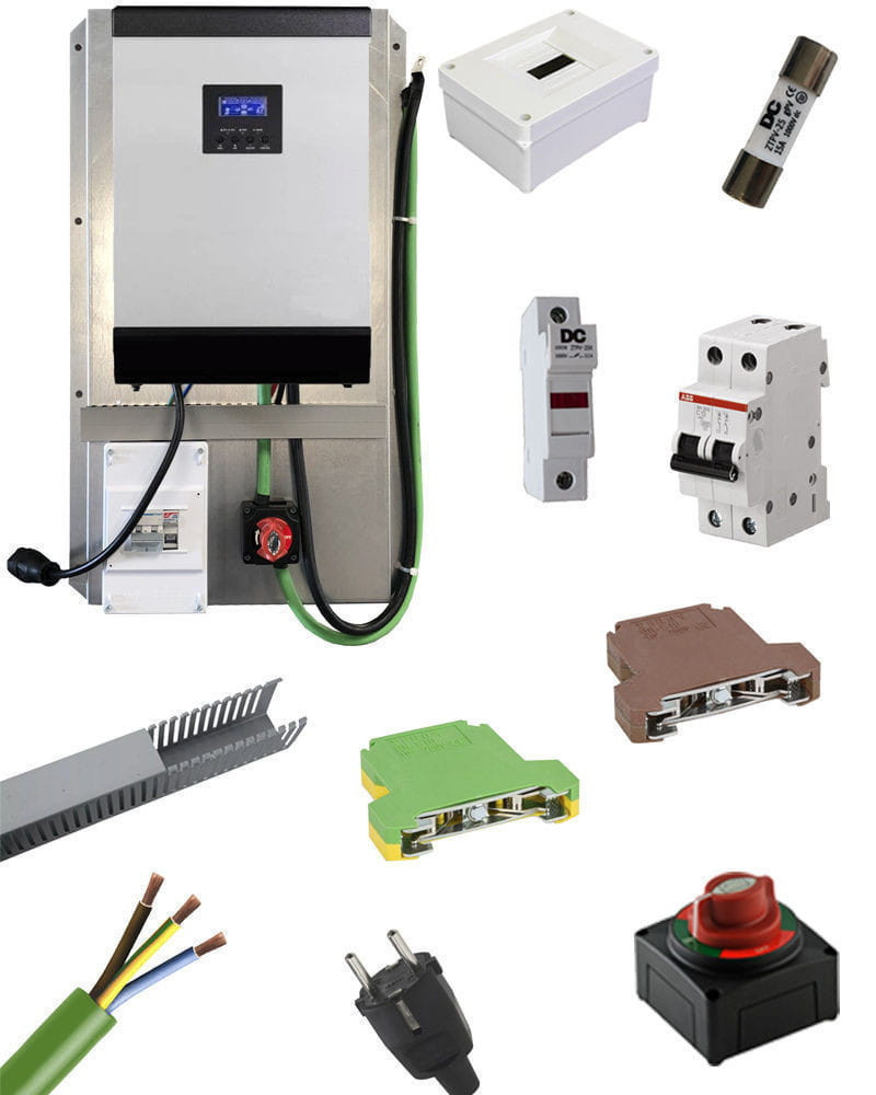 Inversor Cargador Voltronic 5000W 24V premontado con protecciones