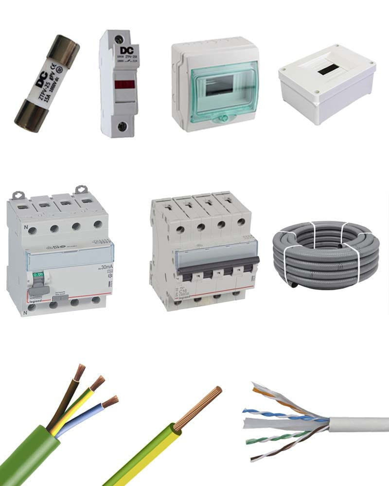 Kit Material Eléctrico Protecciones Red 5000W 2MPPT Trifásico