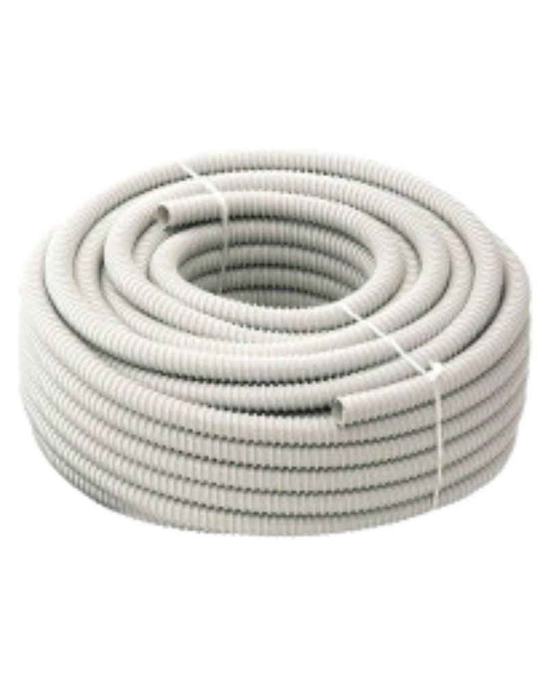 Tubo Corrugado Exterior Blanco PVC DN40 40mm 50m (1 rollo)