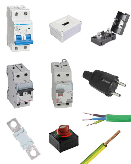 Kit Material Eléctrico Protecciones con Enchufe Schuko Macho