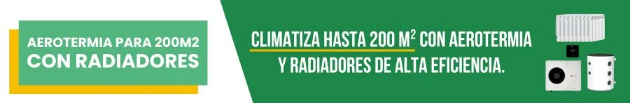 Aerotermia para 200m2 con radiadores de alta eficiencia