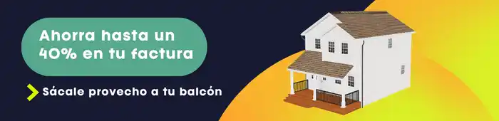 Banner kit solar balcón: ahorra hasta un 40% en tu factura de la luz