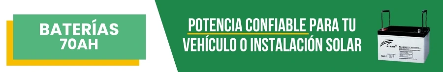 Baterías 70Ah: Potencia confiable para tu vehículo o instalación solar Baterías 70Ah: Potencia confiable para tu vehículo o instalación solar