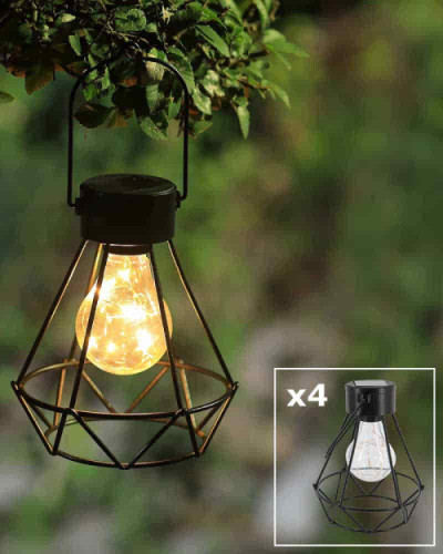 Luces Solares De Pared Exterior, Paquete De 4 Lámparas Solares Para Jardín Al Aire Libre, Luz De Pared Led Blanca Calida Para Exteriores Ip65 Imper 93602741