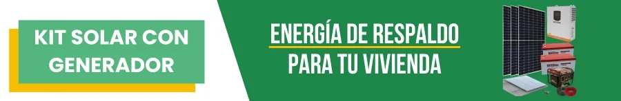 Kit solar con generador para energía de respaldo