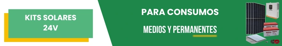 Kits solares 24V. Para consumos medios y permanentes